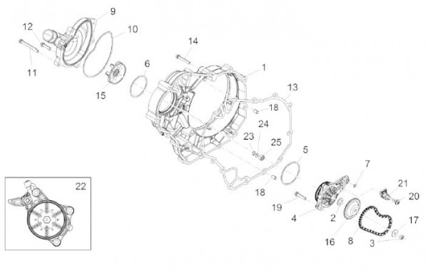Motor Wasserpumpe - Aprilia Caponord 1200ccm 4T 8V LC 2013- ZD4VK