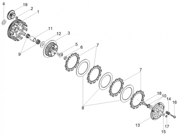 Motor Kupplung - Aprilia SX 50ccm 2T LC 2018- ZD4KKB01