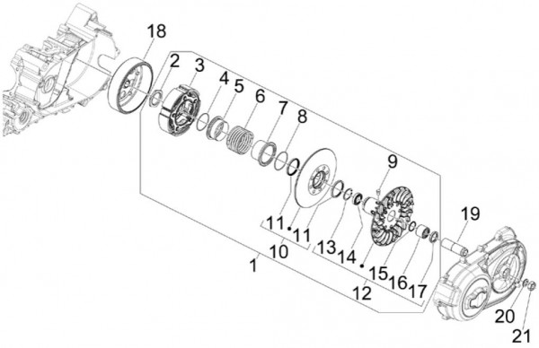 Motor getriebene Riemenscheiben - Aprilia SRV 850ccm 4T 8V LC 2013- ZAPM55104