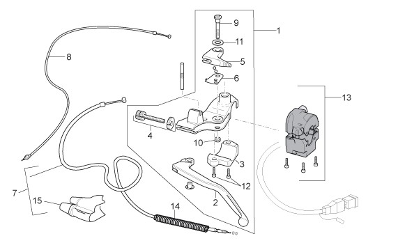 Lenker Schaltungen links - Aprilia SX 125ccm 2T LC 2008- ZD4SX000