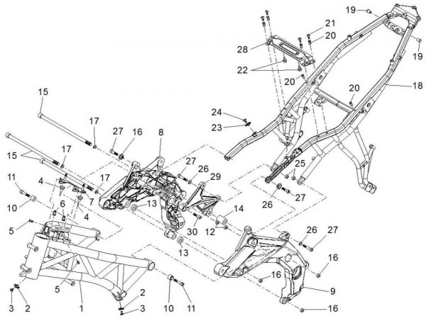 Fahrgestell Rahmen - Aprilia Caponord 1200ccm 4T 8V LC 2015- ZD4VKA