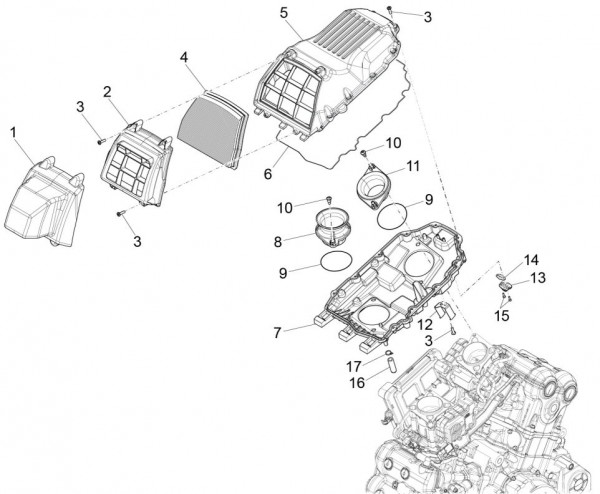 Motor Luftfilter - Aprilia Caponord Rally 1200ccm 4T 8V LC 2015- ZD4VKB001