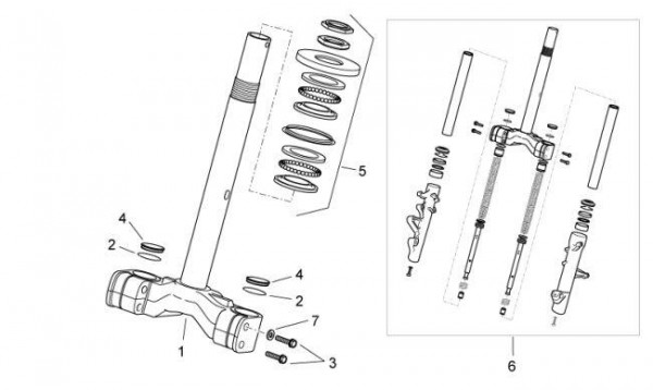 Radaufhängung Vorderradgabel K - Aprilia Atlantic 300ccm 4T LC 2011- ZD4SPG00