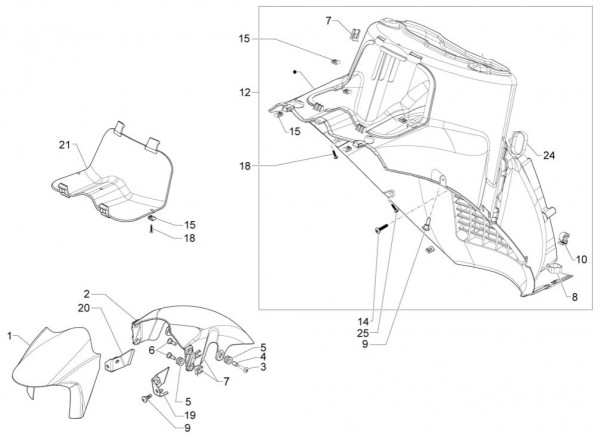 Fahrgestell Kotflügel - Aprilia SRV 850ccm 4T 8V LC 2014- ZAPM55103