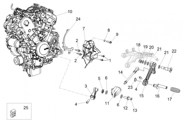 Motor Motor - Aprilia Tuono V4 1100ccm 4T LC 2018- ZD4KGA00