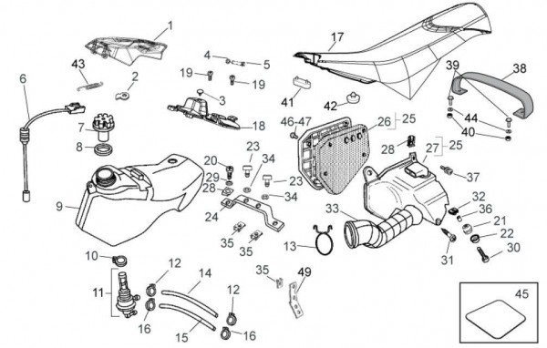 Fahrgestell Benzintank - Aprilia SX 50ccm 2T LC 2012- ZD4PVG01