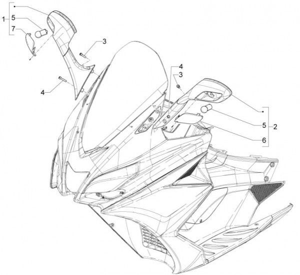 Lenker Rückspiegel - Aprilia SRV 850ccm 4T 8V LC 2014- ZAPM55104