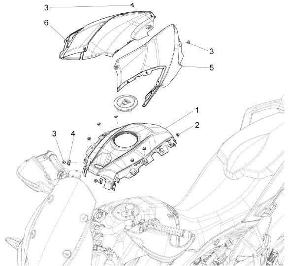 Fahrgestell Tankverkleidung - Aprilia Caponord 1200ccm 4T 8V LC 2013- ZD4VK