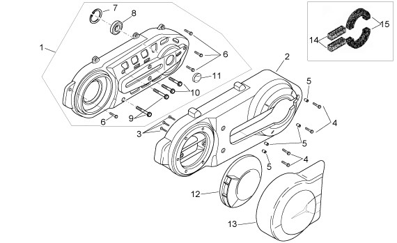Motor Gehäusedeckel - Aprilia Atlantic 400ccm 4T LC 2006- ZD4VLB