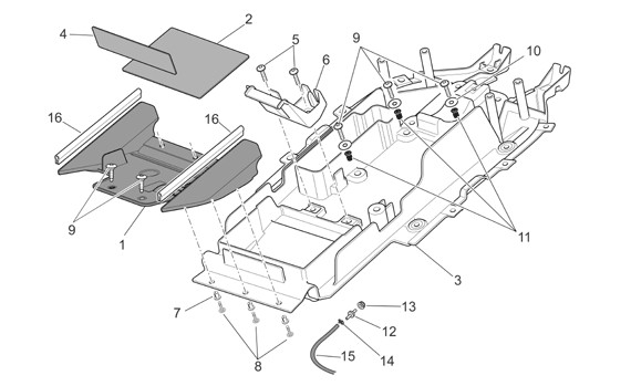 Fahrgestell Sitzunterverkleidung - Aprilia Tuono 1000ccm 4T LC 2009- ZD4RR1