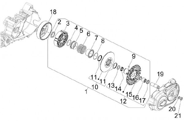 Motor getriebene Riemenscheiben - Aprilia SRV 850ccm 4T 8V LC 2012- ZAPM55103