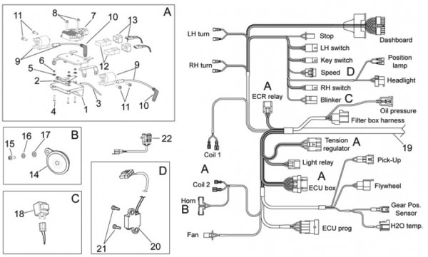 Elektrische Anlage elektrische Anlage - Aprilia SXV 450ccm 4T LC 2011- ZD4VSU40