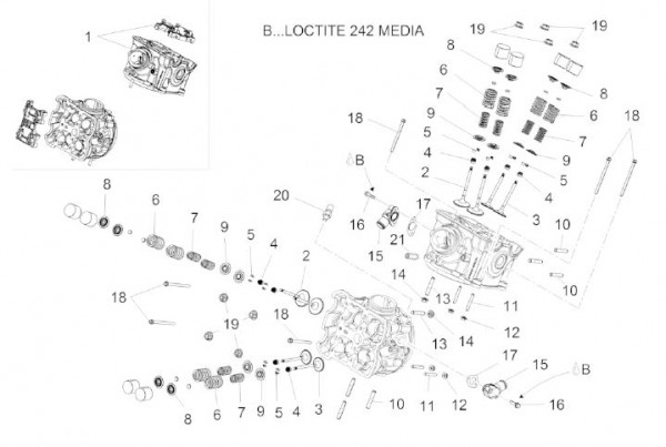 Motor Zylinderkopf - Aprilia Caponord 1200ccm 4T 8V LC 2013- ZD4VK