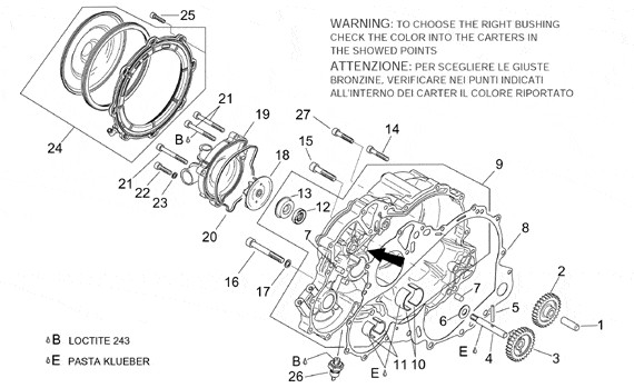 Motor Wasserpumpenritzel - Aprilia Tuono 1000ccm 4T LC 2004- ZD4RPB