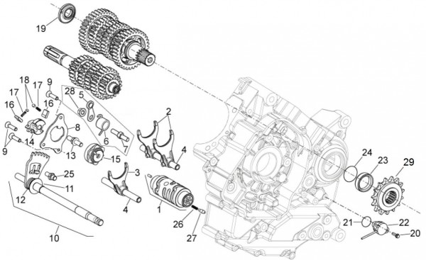 Motor Schaltgabel - Aprilia Dorsoduro 750ccm 4T LC 2013- ZD4SMA00