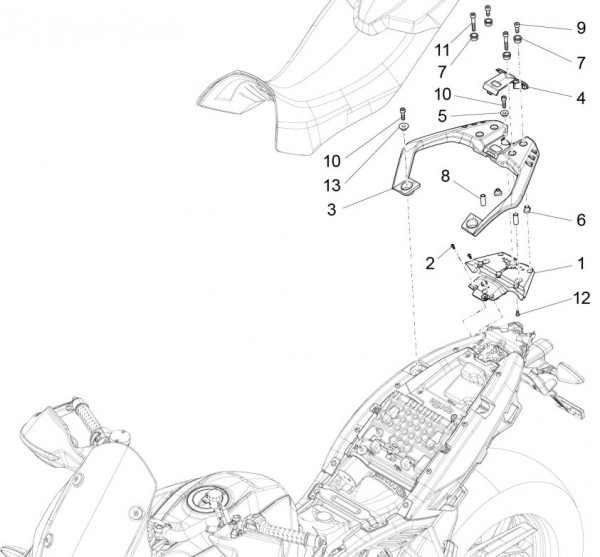 Fahrgestell Gepäckträger hinten - Aprilia Caponord Rally 1200ccm 4T 8V LC 2016- ZD4VKB001