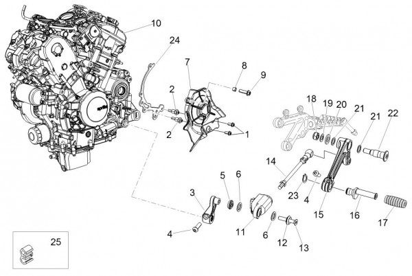 Motor Motor - Aprilia Tuono V4 1100ccm 4T LC 2017- ZD4KGA00