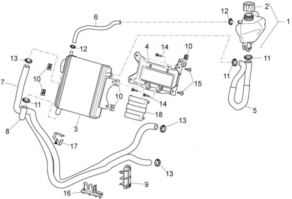 Fahrgestell Kühler - Aprilia SR 50ccm 2T LC 2014- ZD4VFD00