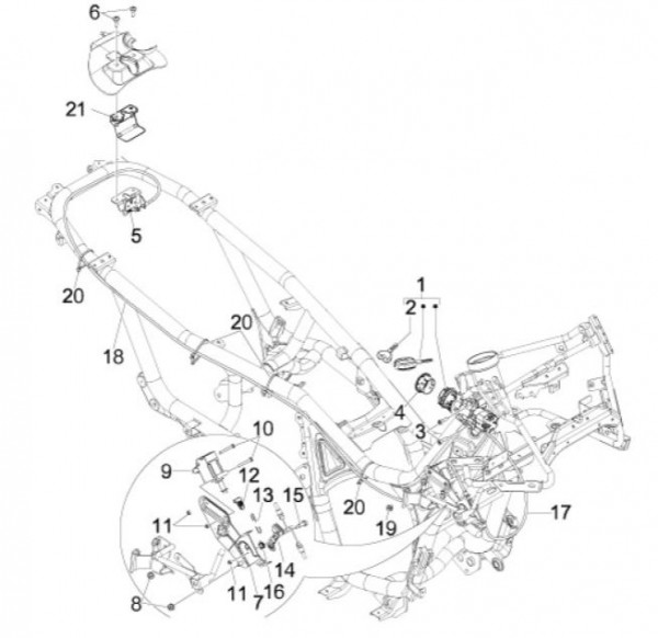 Elektrische Anlage Schloßsatz - Aprilia SRV 850ccm 4T 8V LC 2014- ZAPM55103