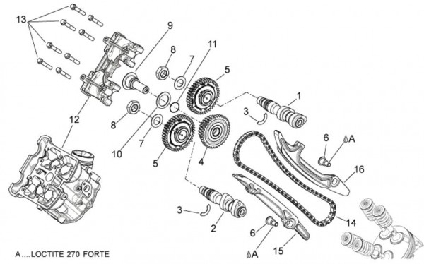 Motor Zylindersteuerung vorn - Aprilia Dorsoduro 750ccm 4T LC 2009- ZD4SMA00
