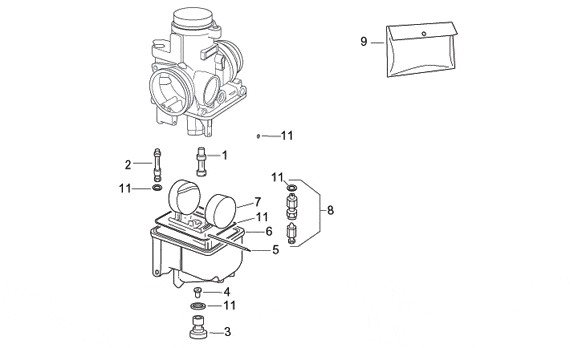 Motor Vergaserkomponenten - Aprilia Tuono 125ccm 2T LC 2004- ZD4SFD