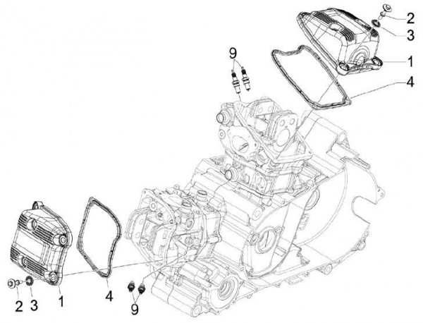 Motor Zylinderkopfabdeckungen - Aprilia SRV 850ccm 4T 8V LC 2012- ZAPM55103