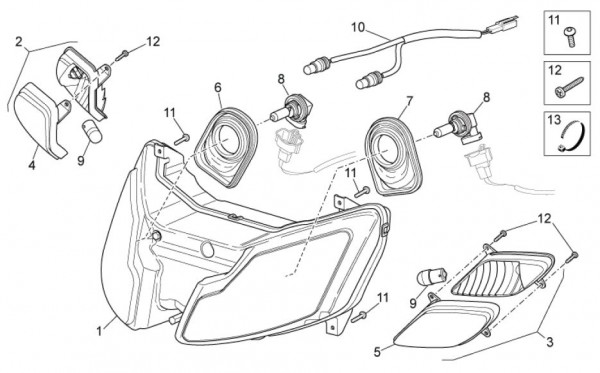 Elektrische Anlage Scheinwerfer - Aprilia SR 50ccm 2T LC 2009- ZD4VFD00