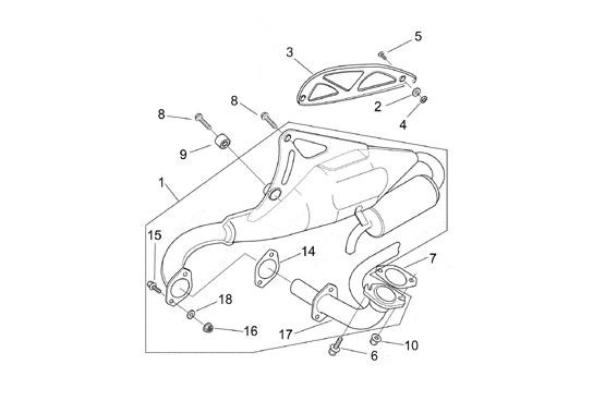 Motor Auspuff - Aprilia SR 50ccm 2T AC 2001- ZD4RLA