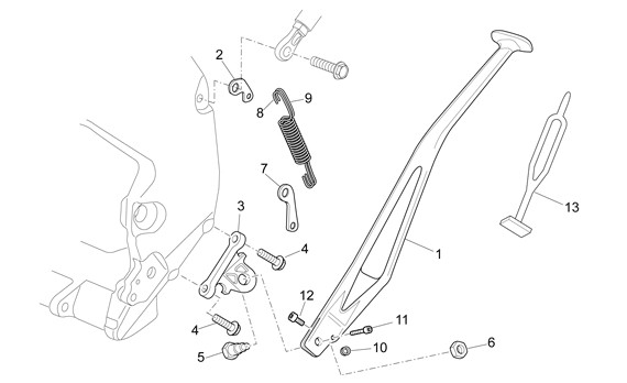 Fahrgestell Hauptständer - Aprilia SXV 550ccm 4T LC 2009- ZD4VSS