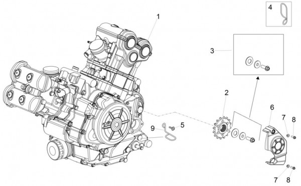 Motor Motor - Aprilia Caponord 1200ccm 4T 8V LC 2015- ZD4VK001