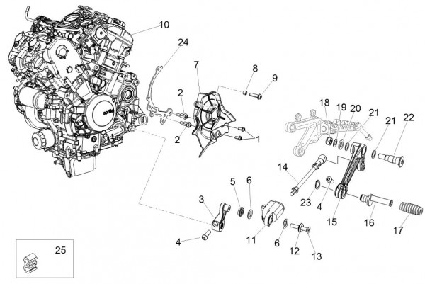 Motor Motor - Aprilia Tuono V4 1100ccm 4T LC 2017- ZD4KG000