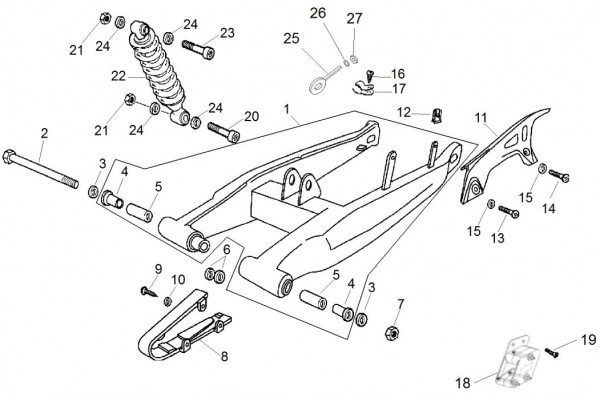 Radaufhängung Schwinge - Aprilia SX 50ccm 2T LC 2017- ZD4SWA00