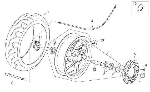 Radaufhängung Vorderrad - Aprilia Atlantic 500ccm 4T LC 2008- ZD4VL