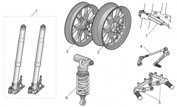 Zubehör Aprilia Accessoires- Fahrwerk - Aprilia Tuono 1000ccm 4T LC 2009- ZD4RR1