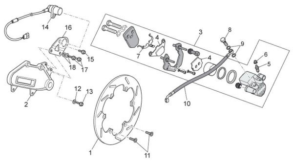 Bowdenzüge Bremsanlage hinten AJP - Aprilia SX 125ccm 2T LC 2010- ZD4SXA00