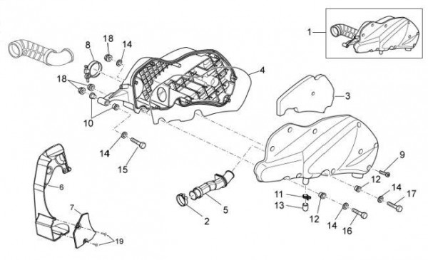 Motor Luftfilter - Aprilia Atlantic 300ccm 4T LC 2011- ZD4SPG00