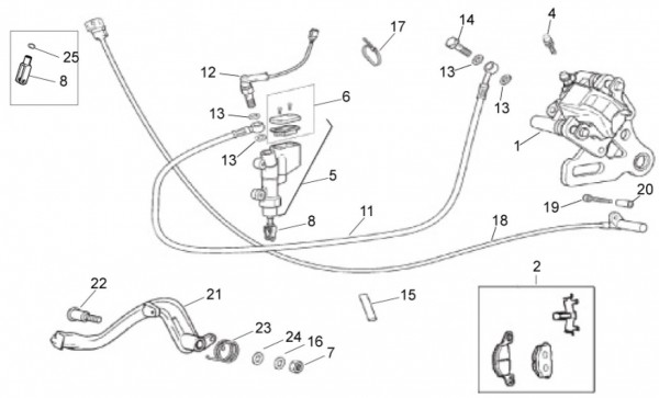 Bowdenzüge Bremsanlage hinten - Aprilia SX 50ccm 2T LC 2017- ZD4SWA00