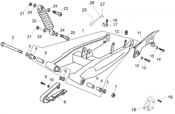 Radaufhängung Schwinge - Aprilia SX 50ccm 2T LC 2016- ZD4PVG01