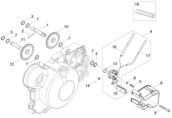 Motor Ölpumpe - Aprilia SX 50ccm 2T LC 2018- ZD4KKB03