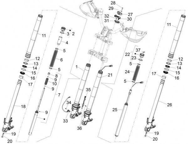 Radaufhängung Vorderradgabel - Aprilia Caponord Rally 1200ccm 4T 8V LC 2016- ZD4VKB00X