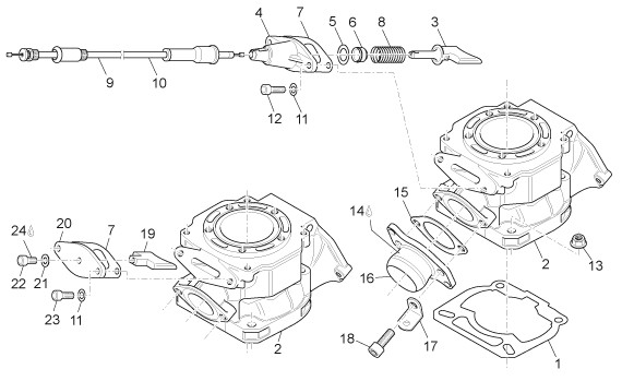 Motor Zylinder II - Aprilia SX 125ccm 2T LC 2008- ZD4SXA00