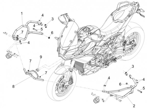 Fahrgestell Motorschutzbügel - Aprilia Caponord Rally 1200ccm 4T 8V LC 2016- ZD4VKB003