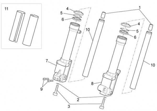 Radaufhängung Gabelkomponenten II - Aprilia SR 50ccm 2T LC 2013- ZD4VFD00