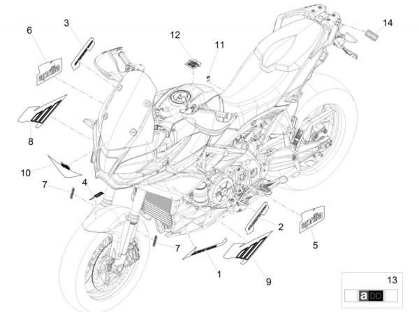 Fahrgestell Dekore - Aprilia Caponord Rally 1200ccm 4T 8V LC 2015- ZD4VKB000