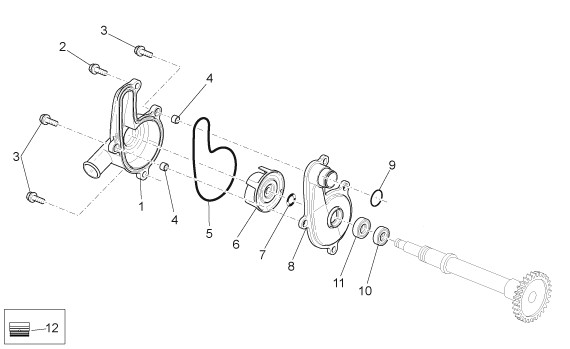 Motor Wasserpumpenritzel - Aprilia SXV 550ccm 4T LC 2008- ZD4VSS