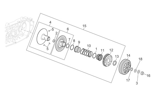 Motor getriebene Riemenscheiben - Aprilia Atlantic 500ccm 4T LC 2005- ZD4VL0