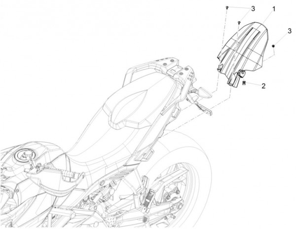 Fahrgestell Kotflügel hinten - Aprilia Caponord Rally 1200ccm 4T 8V LC 2015- ZD4VKB000