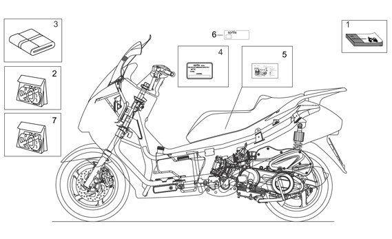 Fahrgestell Dekore - Aprilia Atlantic 200ccm 4T LC 2003- ZD4SPA