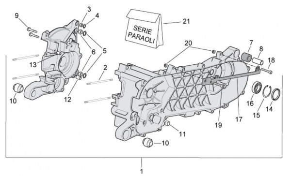 Motor Kurbelgehäuse - Aprilia SR 50ccm 2T LC 2012- ZD4VFD00