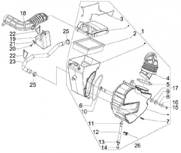 Motor Luftfilter - Aprilia SRV 850ccm 4T 8V LC 2012- ZAPM55103